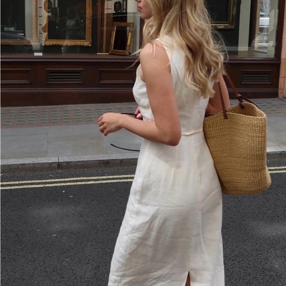Cotton & Linen Sleeveless Long Dress - Picture 2 of 4